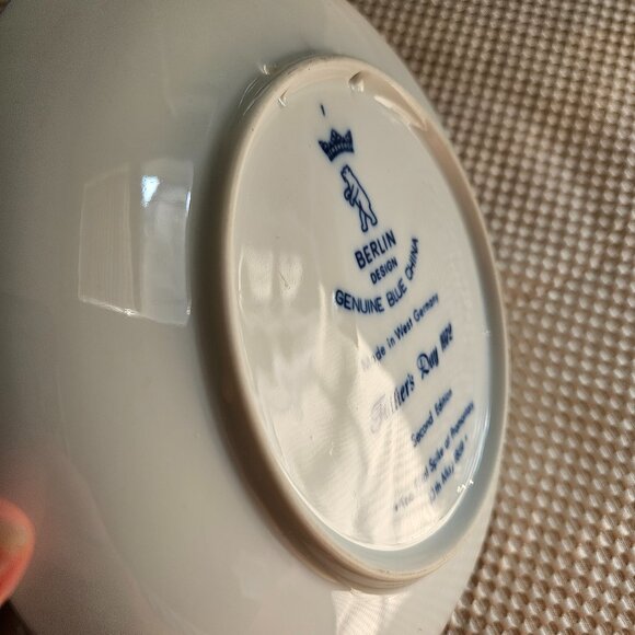Vintage Berlin Design - Father's Day 1972 - Blue Collectable Plate - Picture 8 of 8
